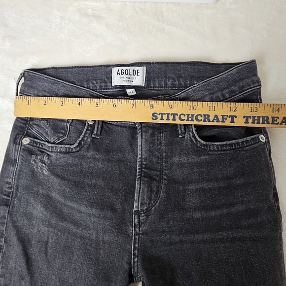 Agolde Los Angeles Premium Denim Jeans 27 Distressed Black Feel Good - Picture 4 of 12